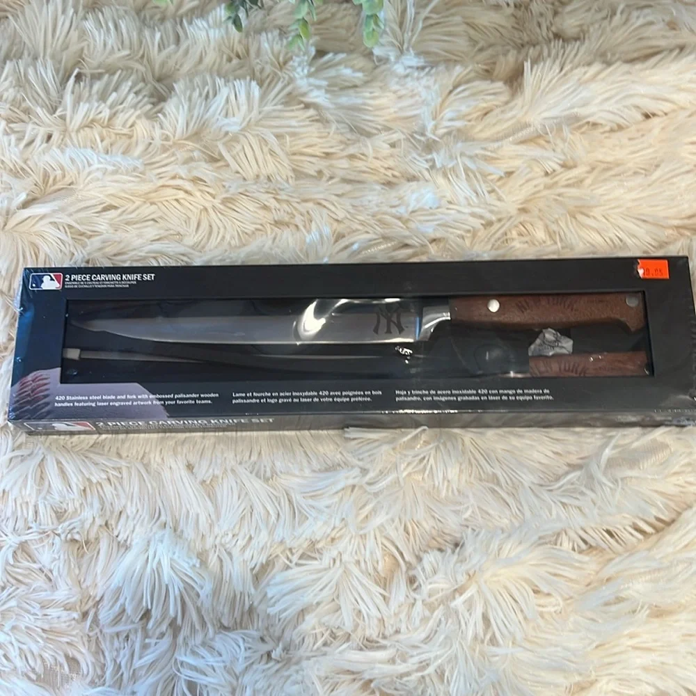 New York Yankees Two Piece Carving Knife Set by The Sports Vault